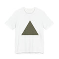 Minimal Olive Triangle Tee, Geometric Graphic T-Shirt