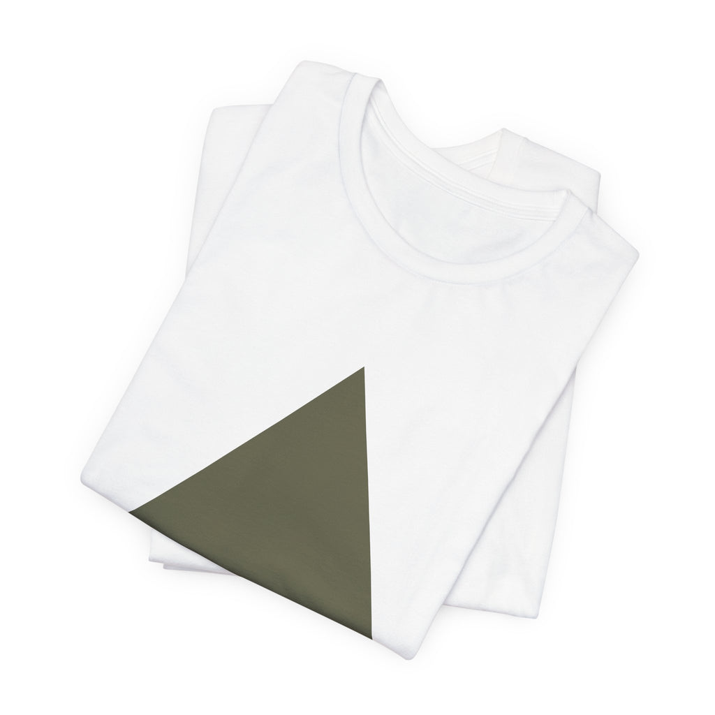 Minimal Olive Triangle Tee, Geometric Graphic T-Shirt